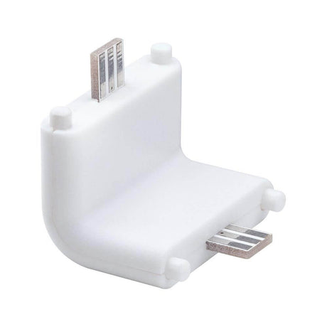 Clever Border Corner Connector White-Matt, practical wall connector for furniture lighting.