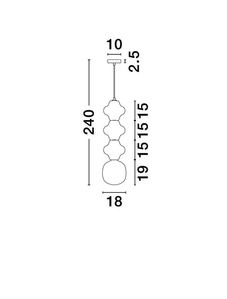 Clio Pendelleuchte Ø 18cm H 240cm