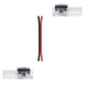 Clip-Flexverbinder für 2-pol. LED-Strip 10mm mit transparenten Anschlussstücken und Kabel.
