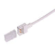 Clip-Kabelanschluss für 2-pol. IP68 LED-Strip 12mm mit weißem Kabel und 2-poligem Stecker.