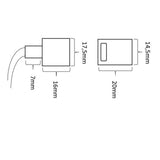 Clip-Kabelanschluss für 4-pol. IP68 LED-Strip 12mm mit Abmessungen 17,5mm und 20mm.