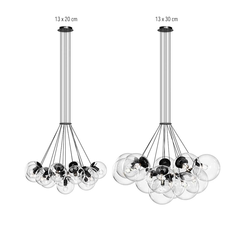 s.luce Cluster glass globe gallery light pendant lamp 13-flame