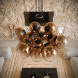 s.luce Cluster glass globe gallery light pendant lamp 13-flame
