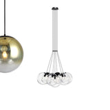 s.luce Luz pendente de 7 luzes com globo de vidro Cluster gallery light