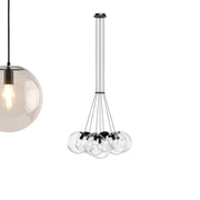 s.luce Cluster glass globe gallery light pendant light 7-light with elegant glass pendants and modern design.