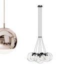 s.luce Luz pendente de 7 luzes com globo de vidro Cluster gallery light