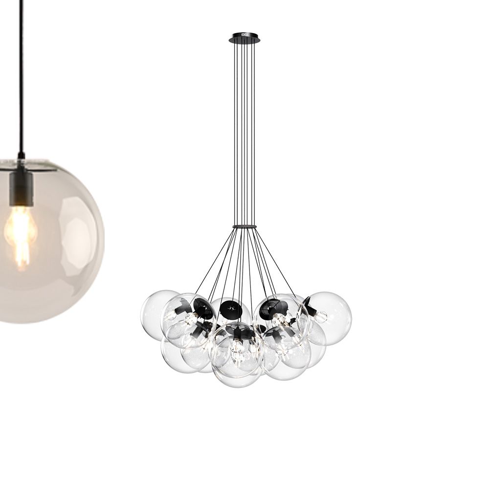 s.luce Cluster glass globe gallery light pendant lamp 13-flame