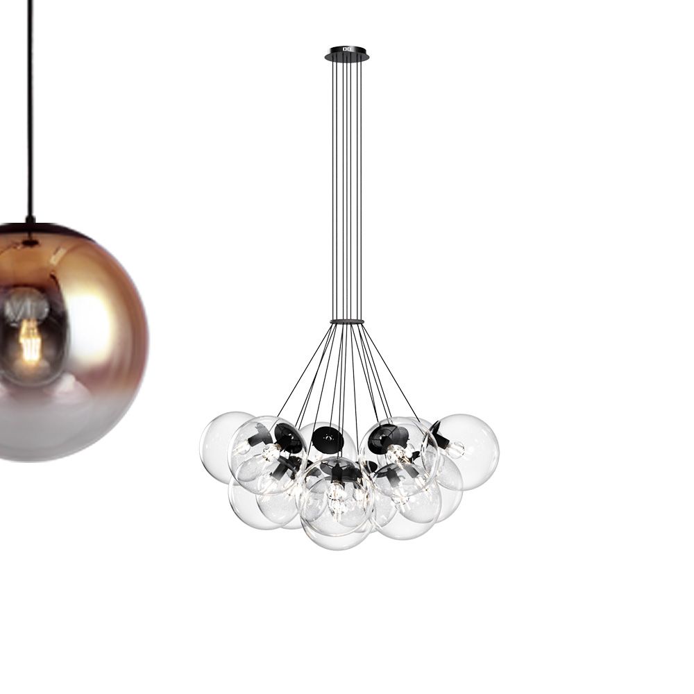 s.luce Cluster glass globe gallery light pendant lamp 13-flame