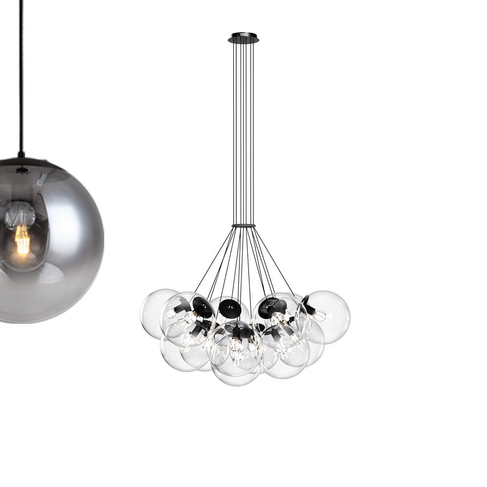 s.luce Cluster glass globe gallery light pendant lamp 13-flame