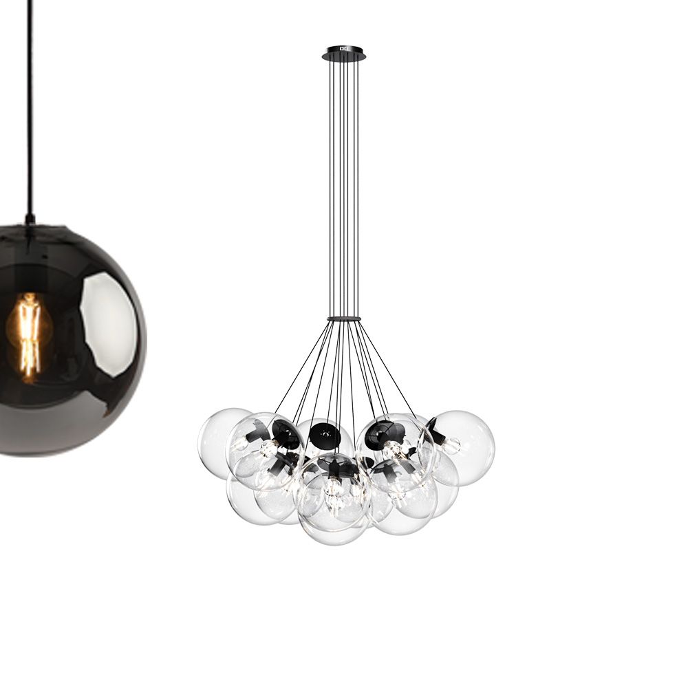 s.luce Cluster glass globe gallery light pendant lamp 13-flame