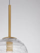Coen Pendelleuchte Gold, Transparent mattgoldene Hängelampe mit transparentem Glasschirm und Aluminiumdetails, Ø25cm, Höhe 200cm, G9-Fassung nicht enthalten