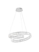 Conceto LED Pendelleuchte Ø 60cm 3500K - elegante Doppelring-Pendelleuchte mit K5 Kristallen, verchromter Rahmen und warmweißer 3500K LED-Beleuchtung