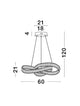 Conceto LED Pendelleuchte Verknotet Ø 60cm 3500K technische Zeichnung mit Maßen.