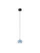 Conga LED Pendelleuchte Ø 9,6cm 3000K in modernem Design mit blauem Lampenschirm.