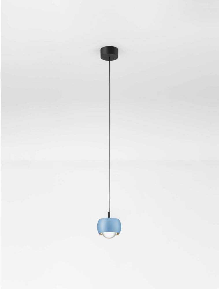 Conga LED Pendelleuchte Ø 9,6cm 3000K in elegantem Blau und modernem Design.