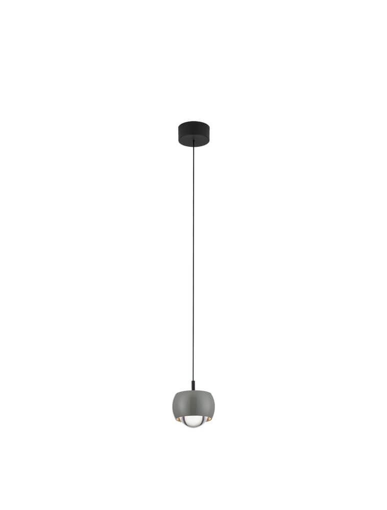 Conga LED Pendelleuchte Ø 9,6cm 3000K in elegantem Design mit klarem Acryl und Aluminium.