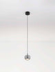 Conga LED Pendelleuchte Ø 9,6cm 3000K in modernem Design mit Aluminium-Elementen und klarem Acryl.