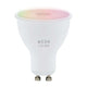 GU10 LED RGBW Leuchtmittel mit Farbwechsel und warm- bis kaltweißem Licht.