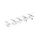 CorDuo LED Seilsystem Circle Basis-Set Chrom mit fünf LED-Spots auf einem Seilsystem montiert.