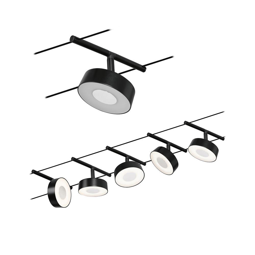 CorDuo LED Seilsystem Circle Basis-Set Schwarz-Matt, Chrom  Paulmann   