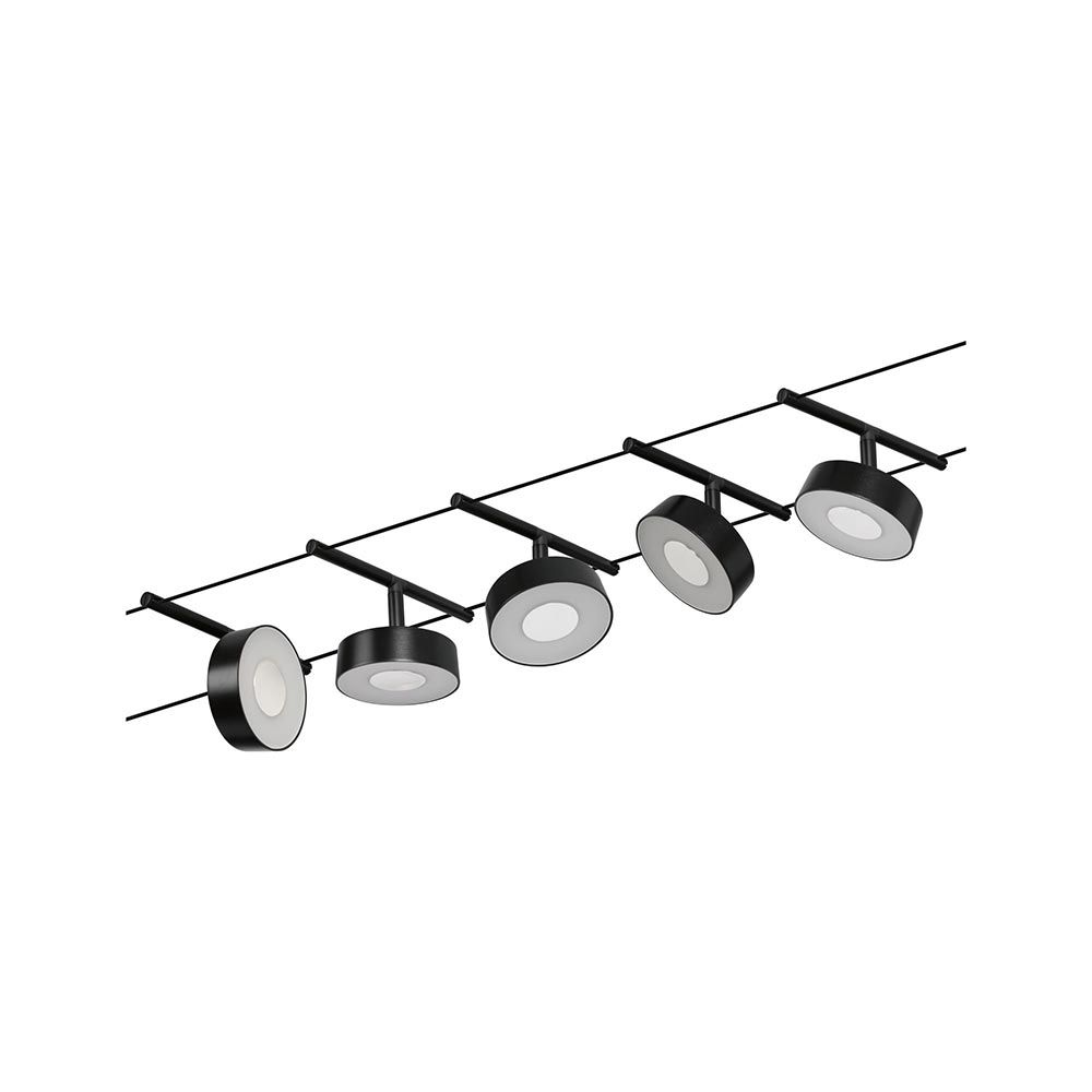 Corduo-LED-köysijärjestelmä Ympyrä Basic Set Black-Matt, Chrome