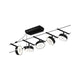 CorDuo LED Seilsystem Circle Basis-Set Schwarz-Matt, Chrom mit 5 LED-Spots an Decke montiert.