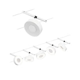 CorDuo LED Seilsystem Circle Basis-Set in Weiß mit 5 LED-Spots, flexibel montierbar an Wand oder Decke.