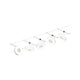 CorDuo LED Seilsystem Circle Basis-Set Weiß, Chrom mit 5 LED-Spots an einer Decke montiert.