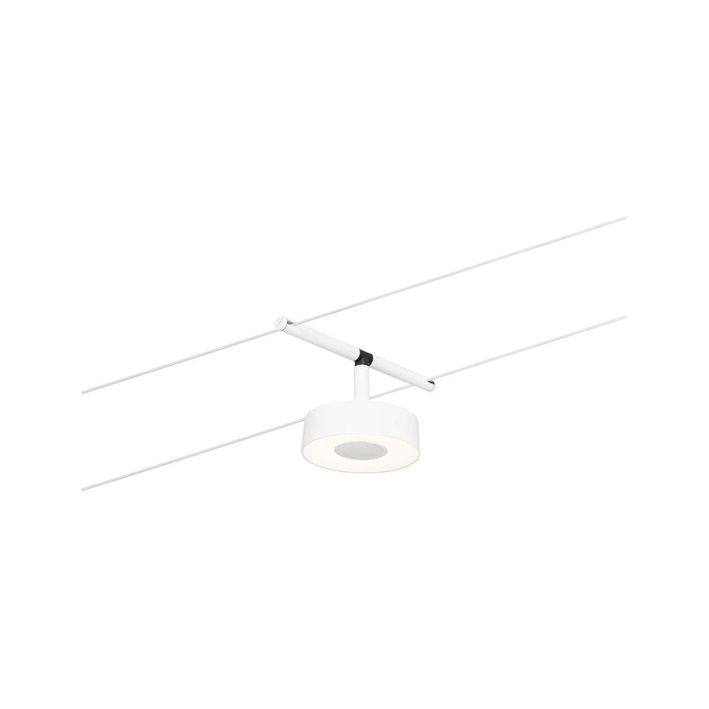 CorDuo LED Seilsystem Circle in Weiß matt mit 5 Spots, individuell montierbar für flexible Raumgestaltung.