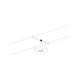 CorDuo LED Seilsystem Circle Basis-Set Weiß, Chrom mit LED-Spot an Kabelsystem montiert.