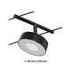 CorDuo LED Seilsystem Circle Einzelspot Schwarz-Matt, Chrom an Seilmontage mit Abmessungen 96 mm und 99 mm.
