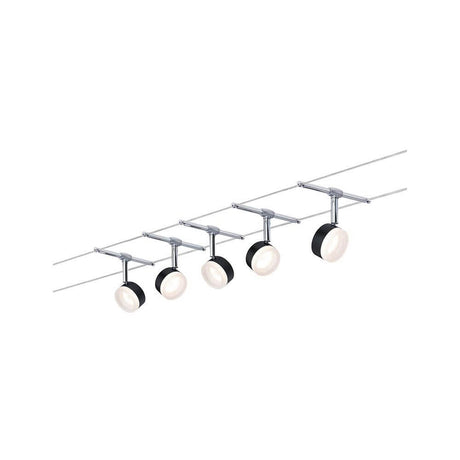 Sistema di corda a LED CordUo Clear Basic Set Black, Chrome