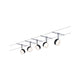 CorDuo LED Seilsystem Clear Basis-Set Schwarz, Chrom mit vier Spotlights an einem Seil.