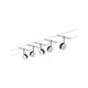 CorDuo LED Seilsystem Clear Basis-Set Schwarz, Chrom mit fünf Spots auf einem Seil montiert.