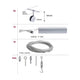 CorDuo LED Seilsystem Clear Basis-Set Schwarz, Chrom Montagezubehör und Komponenten Übersicht