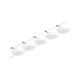 CorDuo LED Seilsystem Disc Basis-Set Chrom-Matt mit fünf LED-Discs auf Seilsystem montiert.