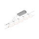 CorDuo LED Seilsystem Disc Basis-Set Chrom-Matt mit fünf Spots und dezentem Design.