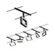 CorDuo LED Seilsystem Frame Basis-Set Schwarz-Matt, Chrom mit 5 LED-Spots für flexible Montage