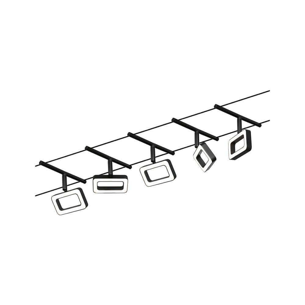 CorDuo LED Seilsystem Frame Basis-Set Schwarz-Matt, Chrom