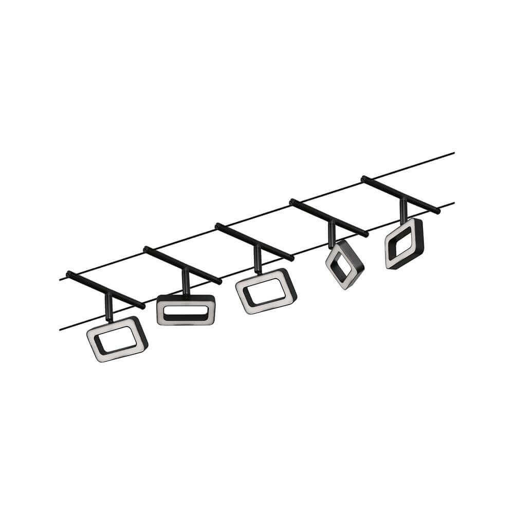 CorDuo LED Seilsystem Frame Basis-Set Schwarz-Matt, Chrom