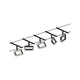 CorDuo LED Seilsystem Frame Basis-Set Schwarz-Matt, Chrom mit 5 LED-Spots an einer Schiene.
