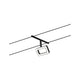 CorDuo LED Seilsystem Frame Basis-Set Schwarz-Matt, Chrom mit LED-Spot an Seilsystem montiert.