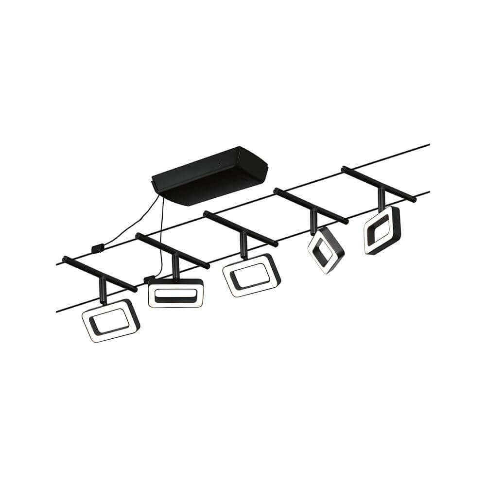 CorDuo LED Seilsystem Frame Basis-Set Schwarz-Matt, Chrom