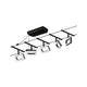 CorDuo LED Seilsystem Frame Basis-Set Schwarz-Matt, Chrom mit 5 LED-Spots montiert an der Decke.