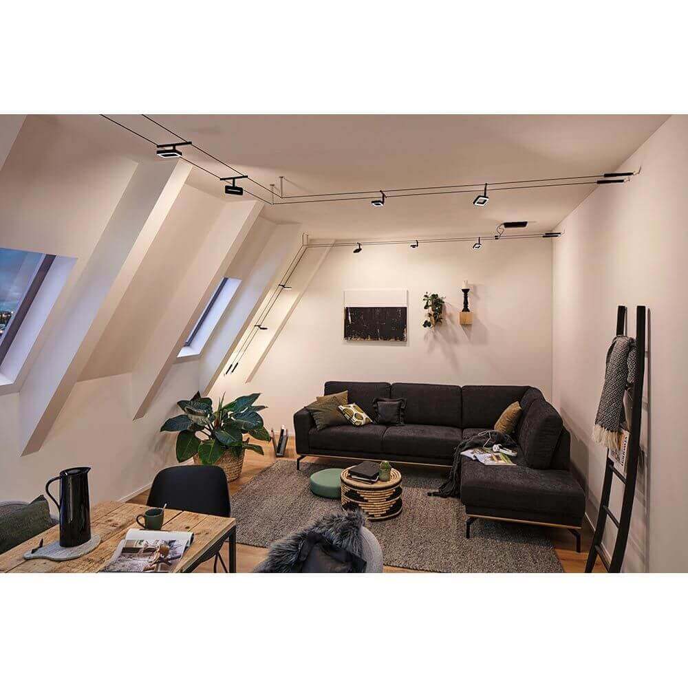 CorDuo LED Seilsystem Frame Basis-Set Schwarz-Matt, Chrom