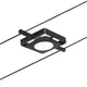 CorDuo LED Seilsystem Mac Basis-Set Schwarz-Matt, Chrom mit quadratischem LED-Spot.