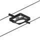 CorDuo LED Seilsystem Mac Basis-Set Schwarz-Matt, Chrom mit LED-Spot an einem Seilsystem montiert.
