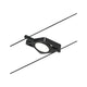 CorDuo LED Seilsystem Mac Basis-Set Schwarz-Matt, Chrom mit LED-Spot an Seil aufgehängt.