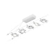 CorDuo LED Seilsystem Mac Basis-Set Weiß, Chrom mit 5 LED-Spots an Kabel montiert.