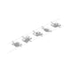 CorDuo LED Seilsystem Mac Basis-Set Weiß, Chrom mit 5 LED-Spots auf einem Seilsystem montiert.